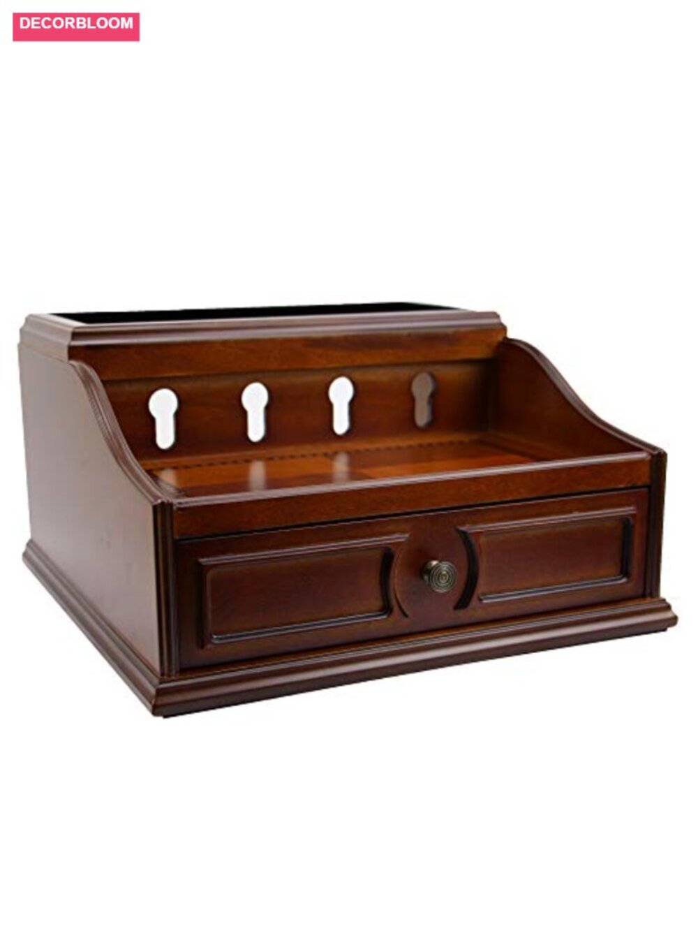 Wooden Multi-Device Charging Station and Valet with Drawer - Picture 1 of 6